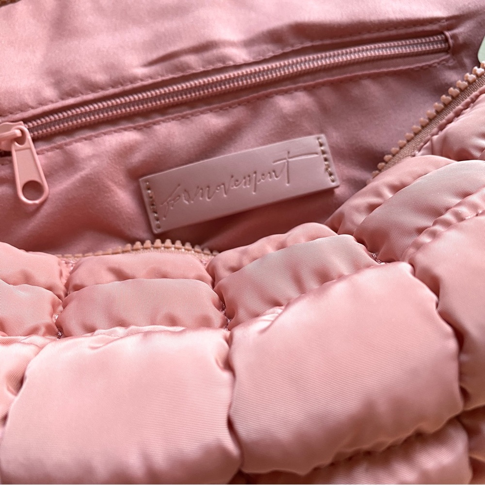 Free People Ballet Slipper Peach Quilted Carryall Tote Bag - Picture 5 of 10